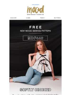 Mood Fabrics - New FREE Pattern | The Rosette Tie Front Top