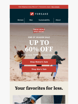 Forsake - Up to 60% Off ALL Clearance!