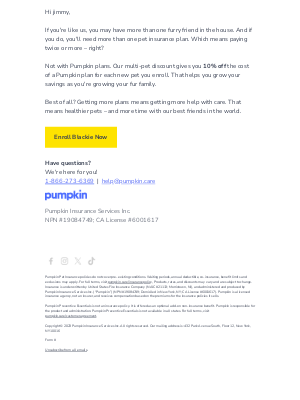 Pumpkin Petcare - Get 10% off for each new pet