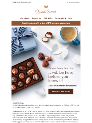 Russell Stover Candies - Father's Day Idea – 25% OFF Boxed Chocolates!
