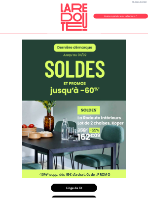 La Redoute (France) - Dernière démarque ! Jusqu’à -60% sur des sélections 🥳