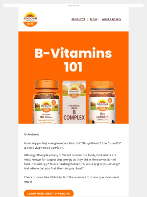 SundownNaturals - How do B-vitamins affect your energy?