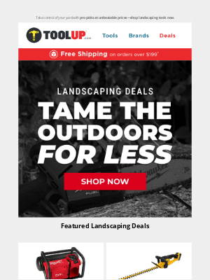 Toolup - Landscaping Deals on Milwaukee, DeWalt, Makita & More 🌿