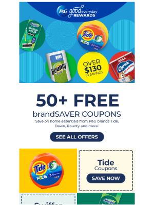 P&G Good Everyday - Just In: $130+ in NEW home essential coupons!
