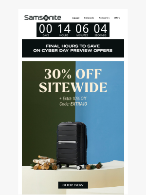 eBags - Final Hours: 30% Off Sitewide + Extra 10% Off