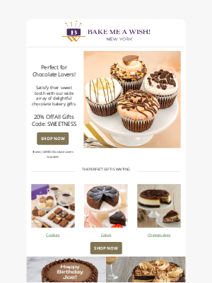 Bake Me A Wish! - This one's for the chocoholics...Save 20%!