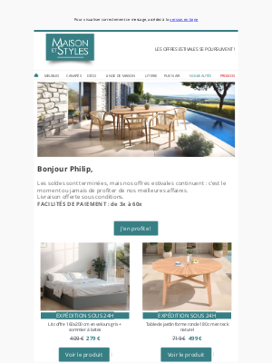 Maison et Styles (France) - Nos offres estivales continuent