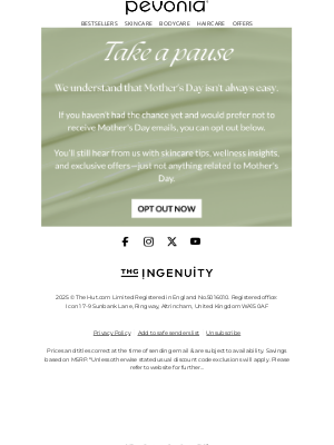 Pevonia Botanica - We’re thinking of you - Mother’s Day opt-out available