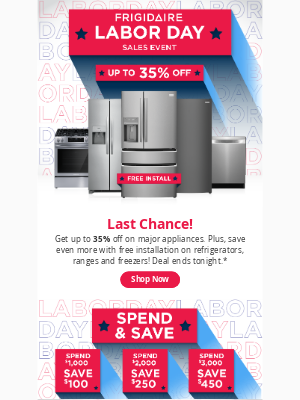 Frigidaire - Ends Tonight: Up to 35% off Appliances!