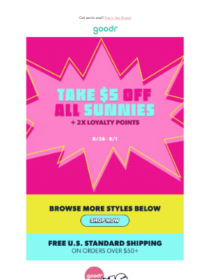 RUN goodr - Take $5 OFF just for showing up 💸