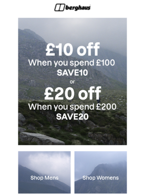 Berghaus (United Kingdom) - Email Exclusive: Spend & Save Awaits