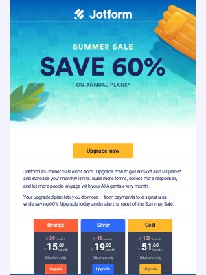 JotForm - Enjoy 60% off this summer — while it’s still hot ☀️