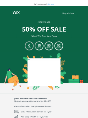 Wix - Last Chance—Save 50% with Wix