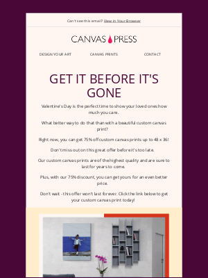 Canvas Press - 75% Off Custom Canvas Prints Now!
