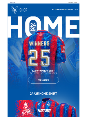Crystal Palace Football Club (United Kingdom) - 🏆 2024/25 Home Shirt is back – Pre-order yours now!