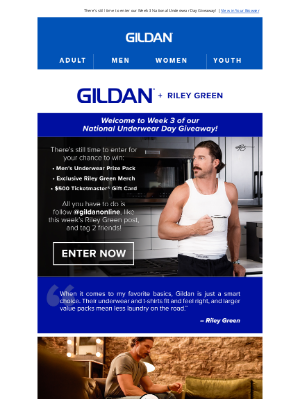 Gildan - You Could Win a $500 Ticketmaster Gift Card!