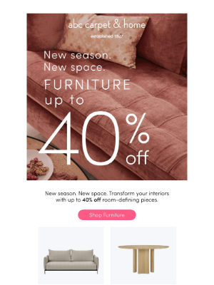 ABC Carpet & Home - Furniture: Up to 40% Off 🛋️
