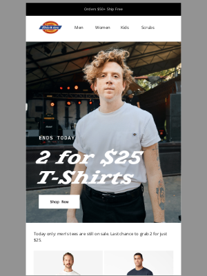 Dickies - ⏰Last Chance: 2 For $25 Men's Tees