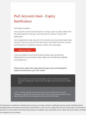 PwC - PwC Account clave - Expiry Notification