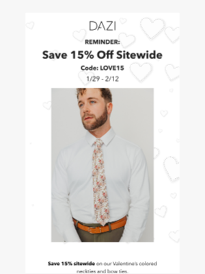 DAZI - Reminder: Enjoy 15% Off Sitewide Today!