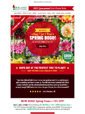Holland Bulb Farms - 🔥 25+ May BOGO + 15% OFF Faves Just Added!
