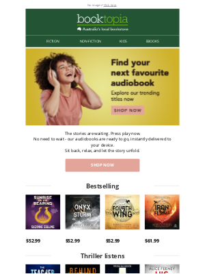 Booktopia (Australia) - 🎧 Audiobooks: Press play on your next story.