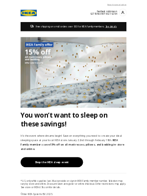 IKEA - Happening Now: 15% off All Mattresses, Pillows and Bedding! 💤