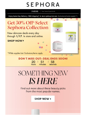 Sephora - Just added to Sephora! Open for NEW items.