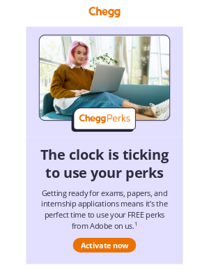 Chegg - Hurry! Use your Adobe perks for midterms