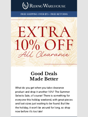 Riding Warehouse - If You Want a Good Deal...