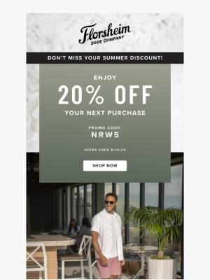 Florsheim Shoes - Your summer style discount is here ☀️