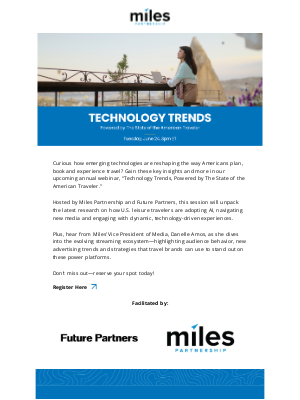 Miles Partnership - Upcoming Webinar: Technology Trends That Are Shaping Traveler Behavior
