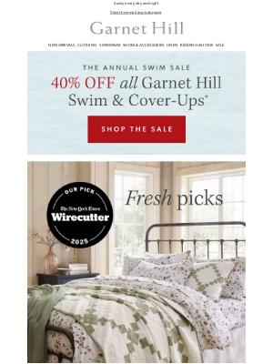 Garnet Hill - Fresh-picked strawberries & more on organic-cotton percale