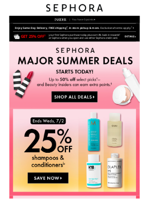 Sephora - Up to 50% off 🥳 Limited time only.