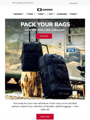 Jet-Set and Save | 20% Off Rolling Luggage + Up to 60% Off Duffels