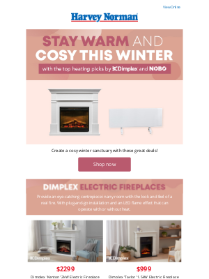 Harvey Norman (AU) - Everything for a Warmer Winter from Dimplex and Nobo