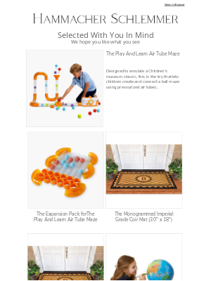 Hammacher Schlemmer - Selected Just For You:  The Play And Learn Air Tube Maze & More