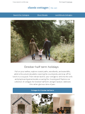 Classic Cottages - Cottages for October half term 🍂