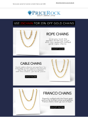 pricerock - Our Biggest Summer Sale And Our Best Selling Chains