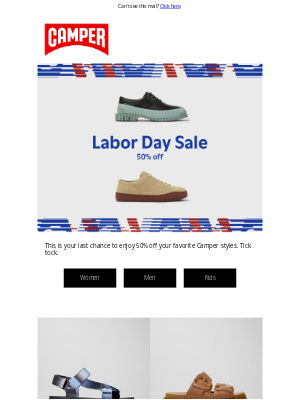 Camper - Final 48 Hours - Labor Day Sale - 50% Off