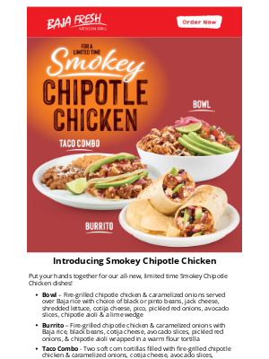Baja Fresh - Smokey Chipotle Chicken Has Arrived!🔥