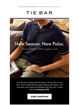The Tie Bar - New Season. New Polos.