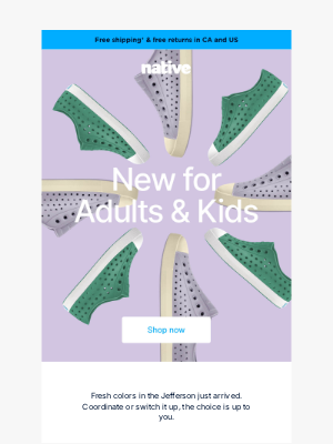 Native Shoes - Fresh new colors in the Jefferson