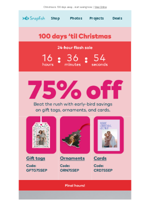 Snapfish - 💸 75% off flash deals—today only!