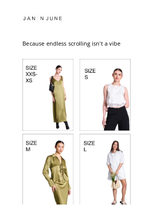 JAN 'N JUNE - SALE SORTED BY SIZE