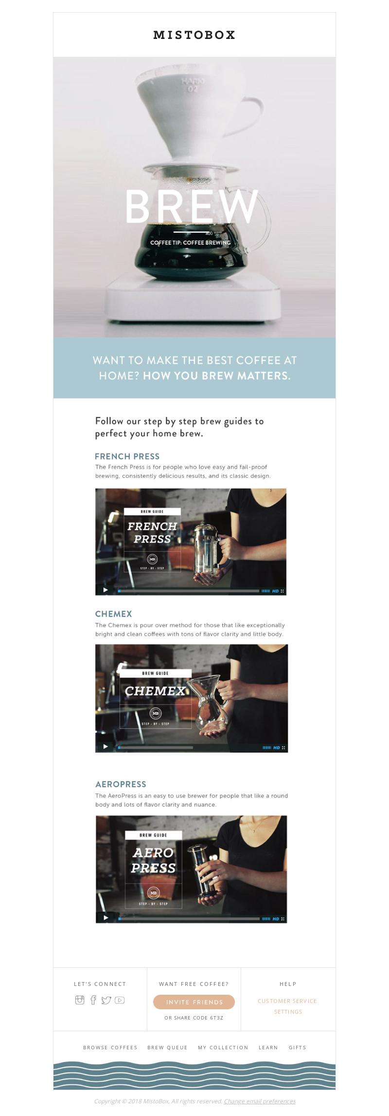 Onboarding email campaign from MistoBox