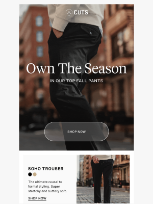 Cuts Clothing - Autumn's Most Versatile Bottoms