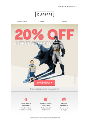 Curioos - 20% OFF and FREE SHIPPING!