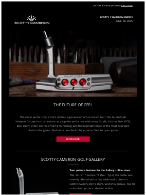 Scotty Cameron - New Tour Putters in the Gallery Online Store