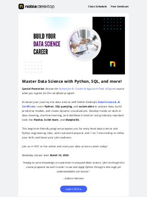 Noble Desktop - Master Data Science & AI Today + Free Graphic Design Resources